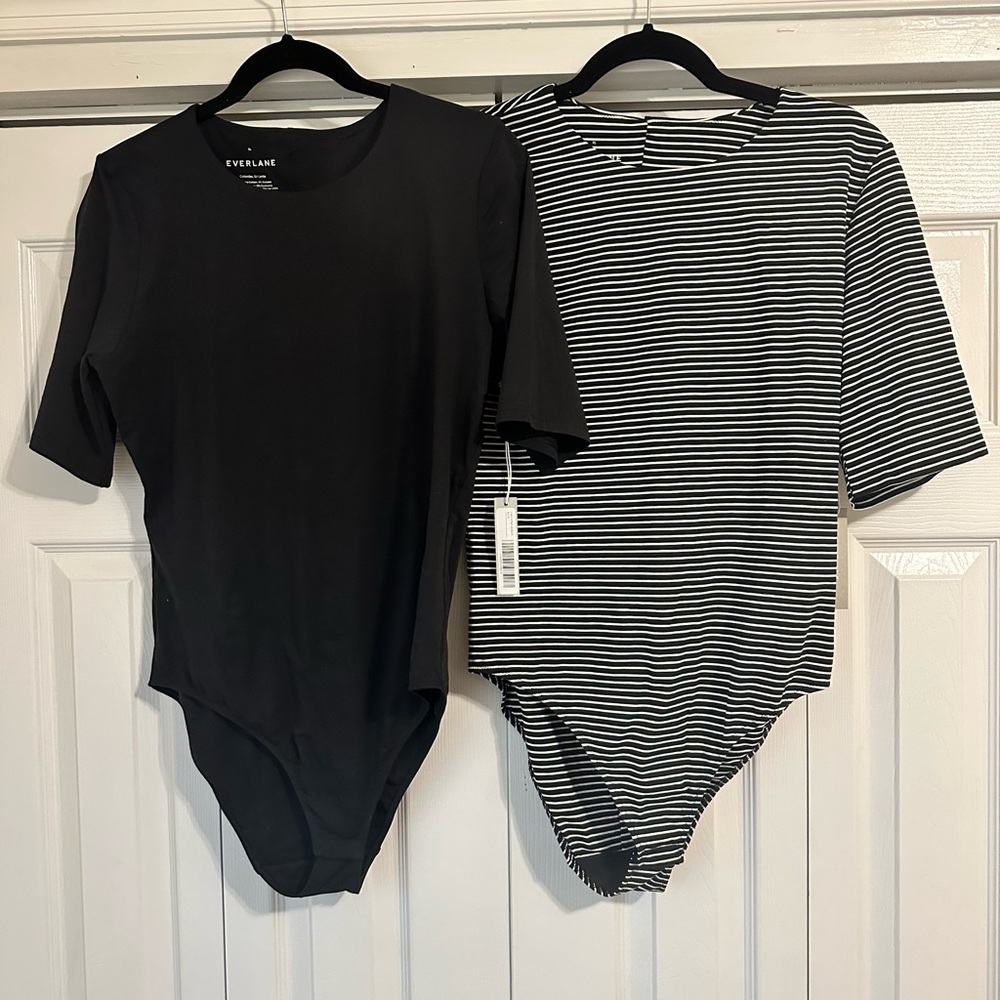 Everlane The Short-Sleeve Crew Neck Bodysuits, Brief XL